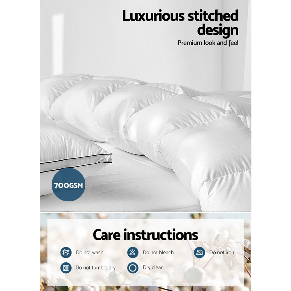 Giselle Bedding Duck Down Feather Quilt 700GSM Super King-6