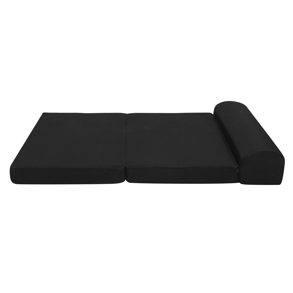 Giselle Bedding Folding Foam Mattress Portable Double Sofa Bed Mat Air Mesh Fabric Black-3