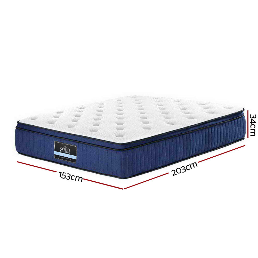 Giselle Bedding Franky Euro Top Cool Gel Pocket Spring Mattress 34cm Thick Queen-1