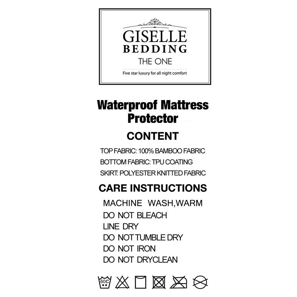 Giselle Bedding Giselle Bedding Bamboo Mattress Protector Single-5