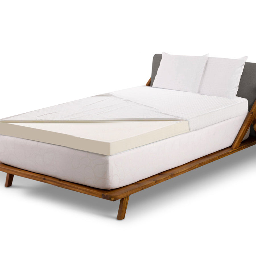 Giselle Bedding Memory Foam Mattress Topper w/Cover 8cm - Single-0