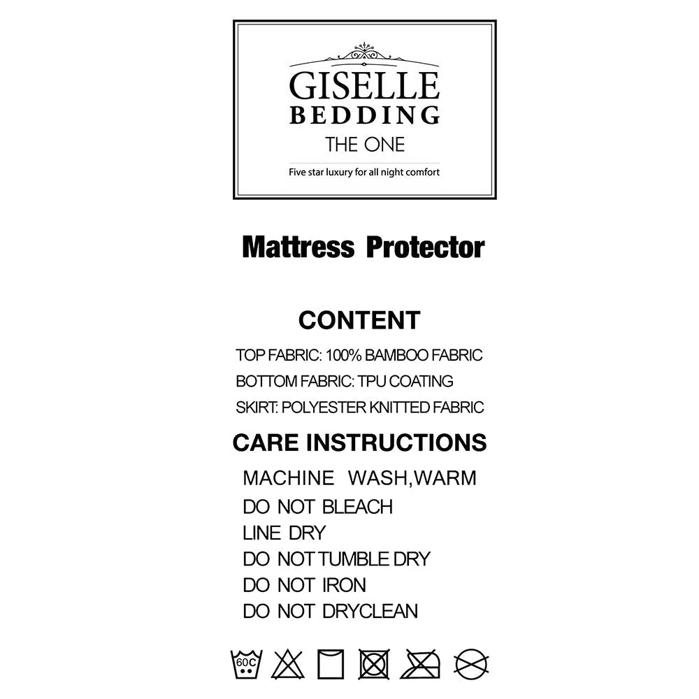 Giselle Bedding Queen Size Waterproof Bamboo Mattress Protector-5