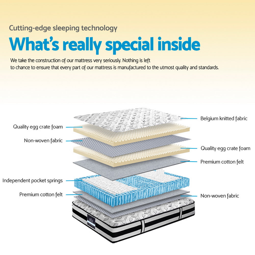 Giselle Bedding Rumba Tight Top Pocket Spring Mattress 24cm Thick King-4