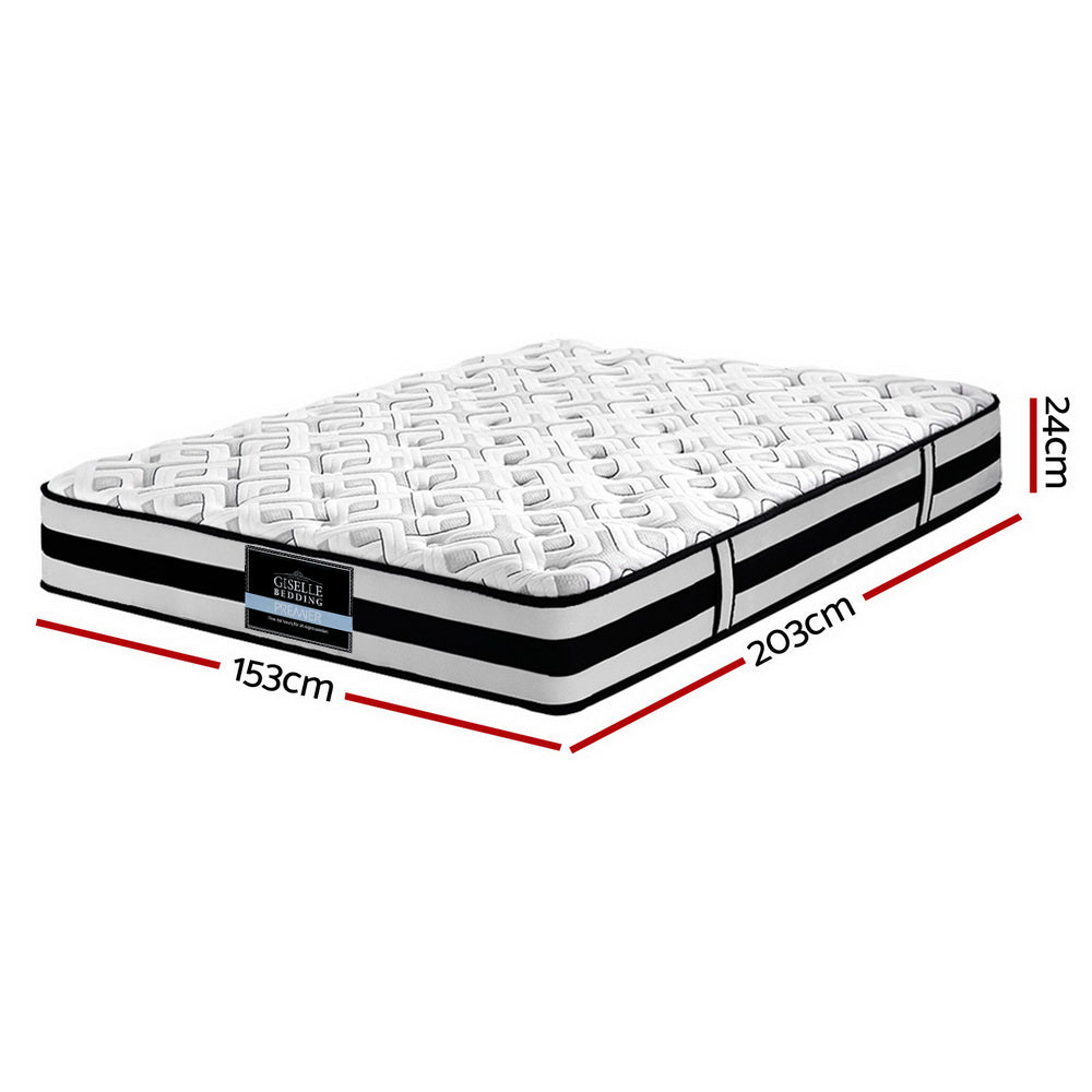 Giselle Bedding Rumba Tight Top Pocket Spring Mattress 24cm Thick Queen-1