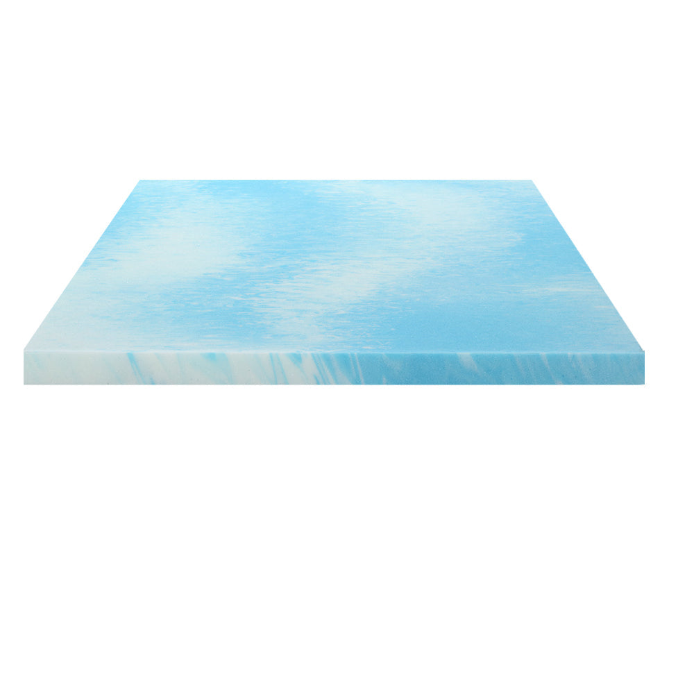 Giselle Cool Gel Memory Foam Topper Mattress Toppers w/ Bamboo Cover 5cm QUEEN-2