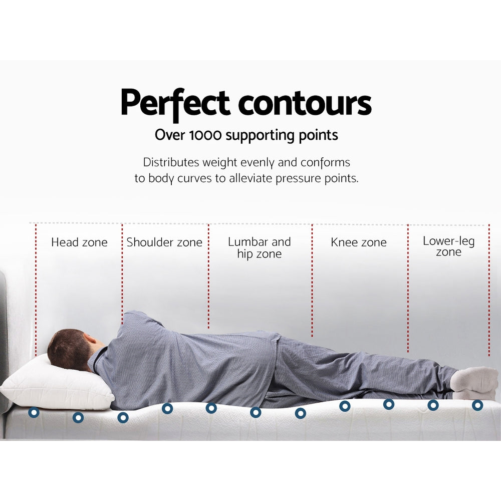 Giselle Cool Gel Memory Foam Topper Mattress Toppers w/ Bamboo Cover 5cm QUEEN-4