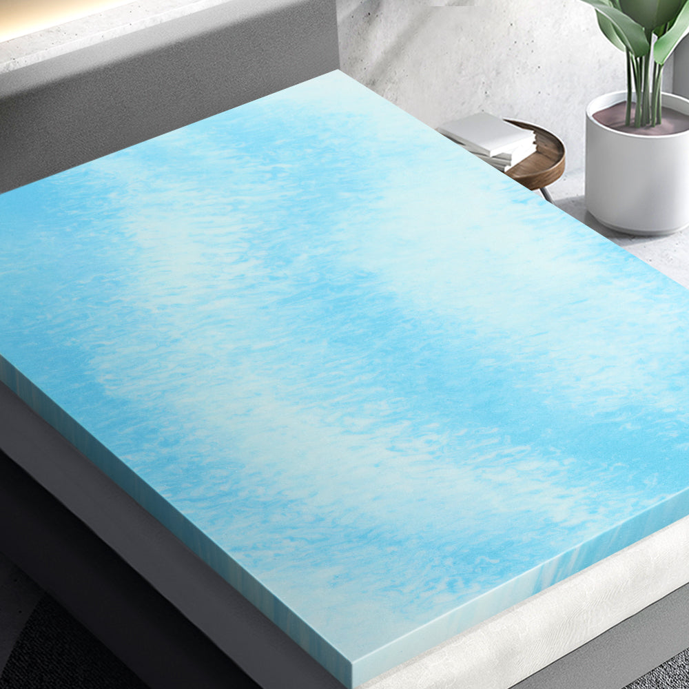 Giselle Cool Gel Memory Foam Topper Mattress Toppers w/ Bamboo Cover 5cm QUEEN-7