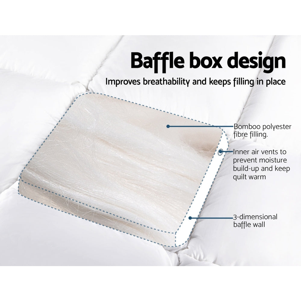 Giselle Double Mattress Topper Bamboo Fibre Pillowtop Protector-3
