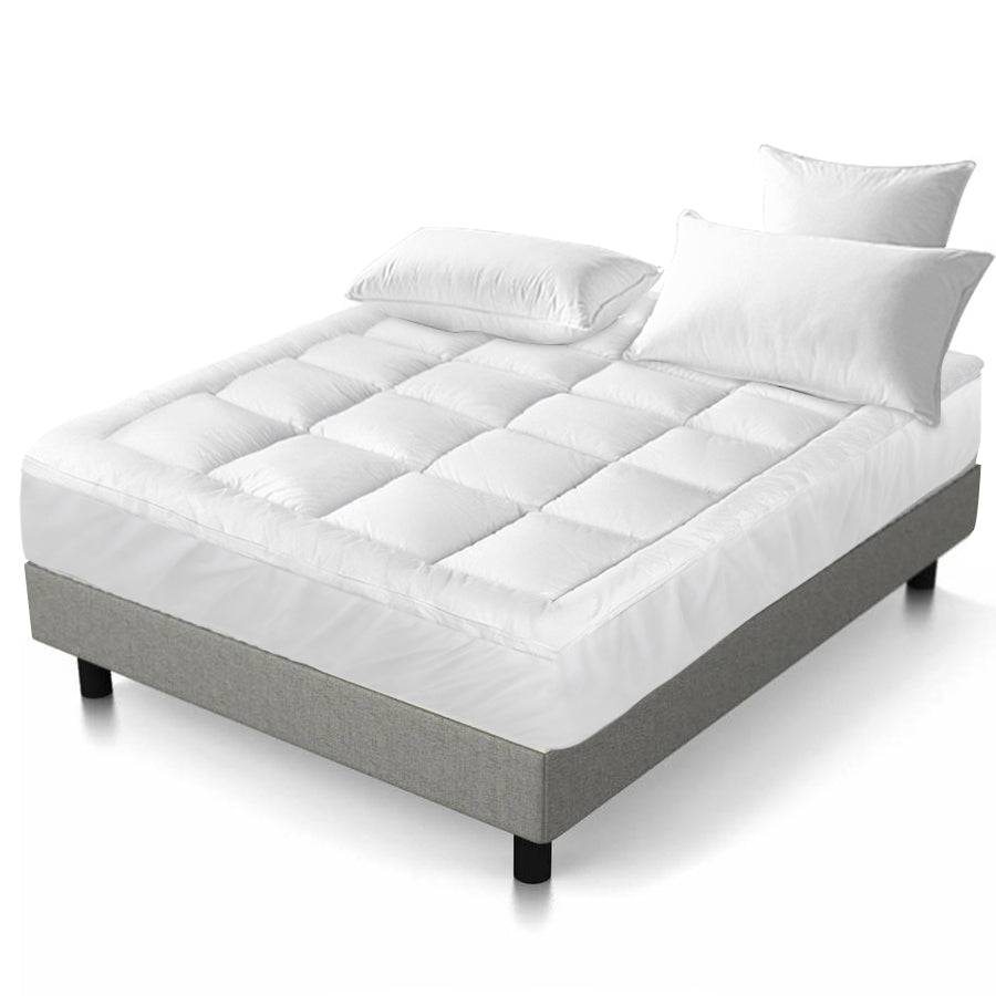 Giselle Double Mattress Topper Bamboo Fibre Pillowtop Protector-0