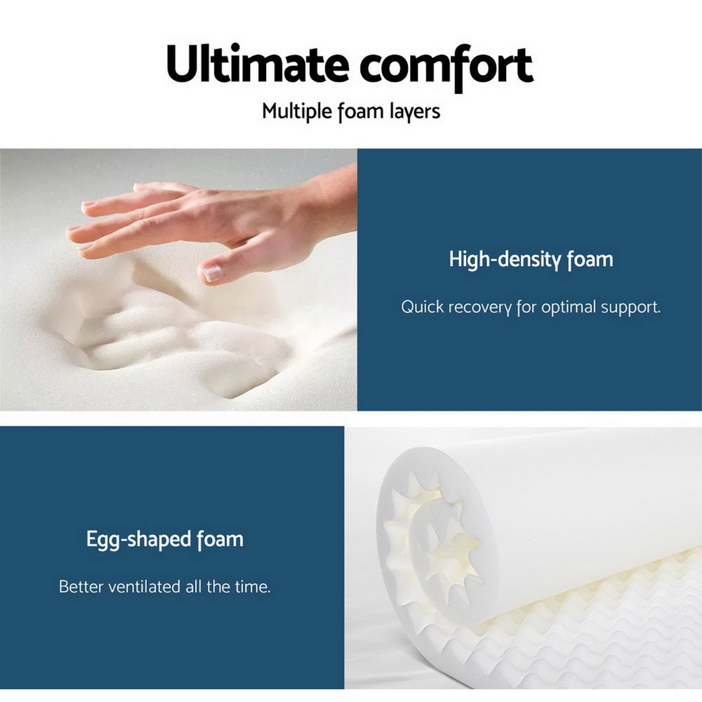 Giselle King Bed Mattress Size Extra Firm 7 Zone Pocket Spring Foam 28cm-6