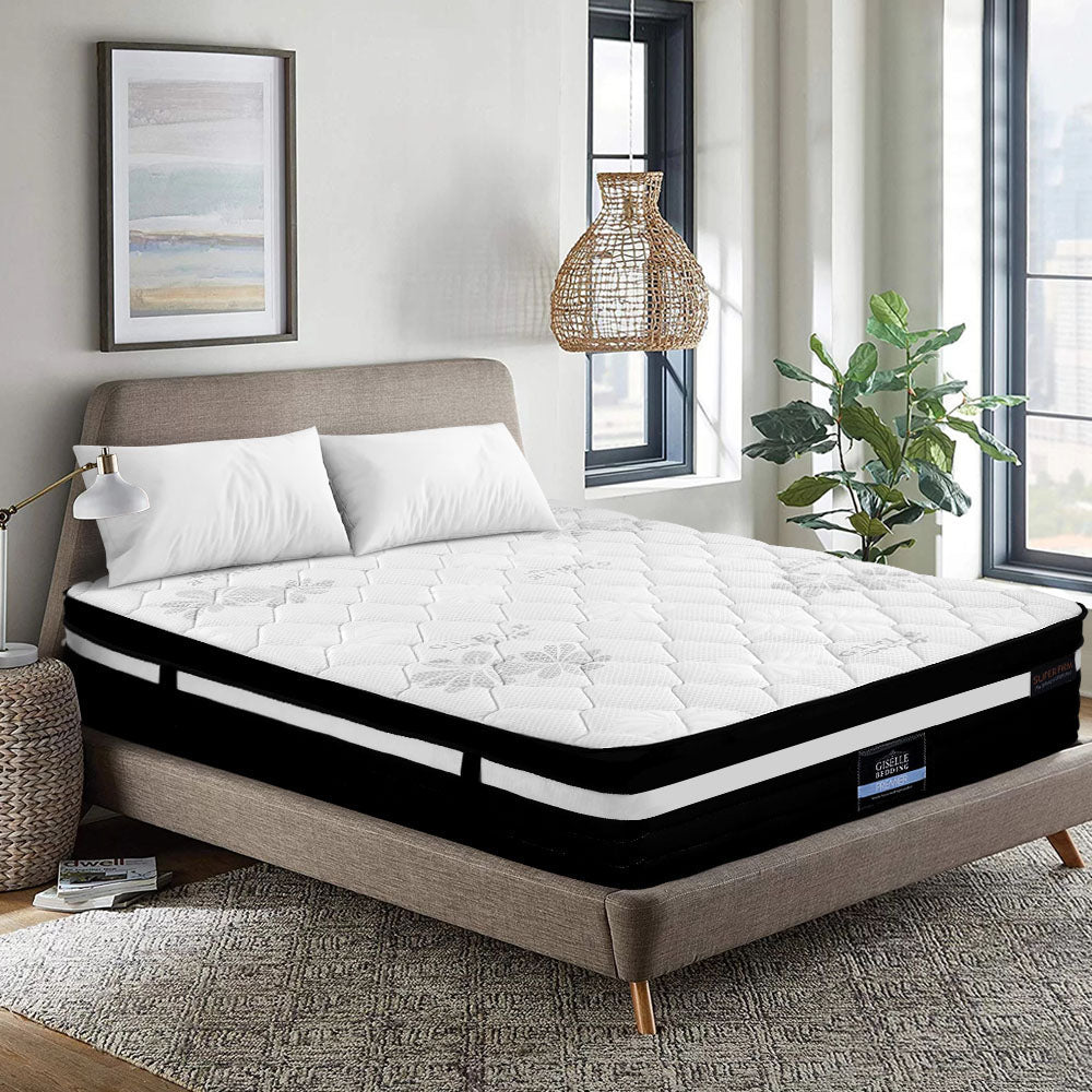 Giselle King Bed Mattress Size Extra Firm 7 Zone Pocket Spring Foam 28cm-7