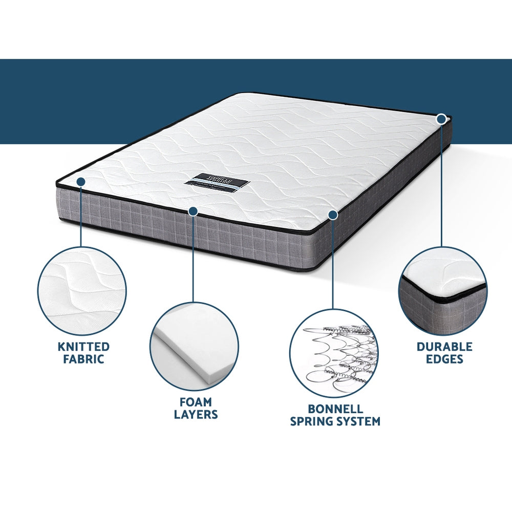Giselle Mattress Medium Firm Mattresses Tight Top Bed Bonnel Spring 13cm SINGLE-4