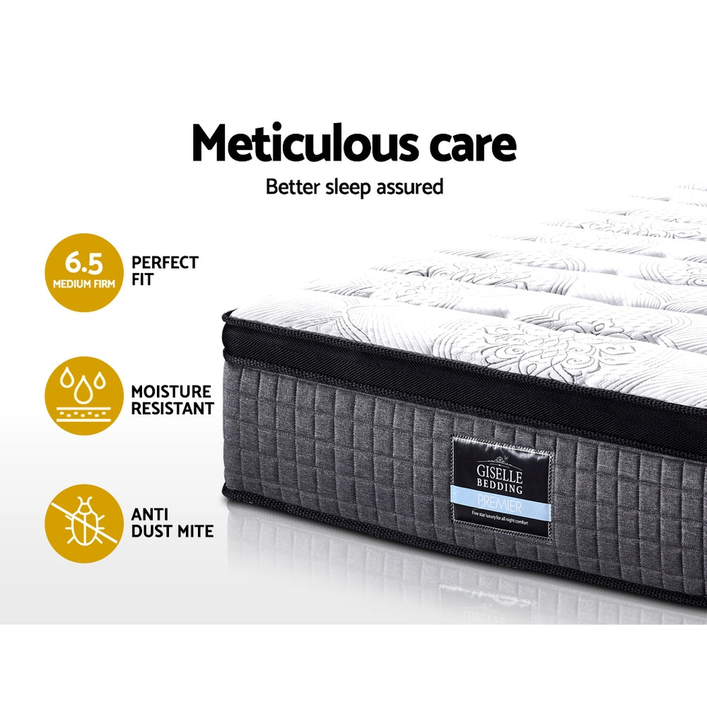 Giselle Single Bed Mattress 9 Zone Pocket Spring Latex Foam Medium Firm 34cm-4