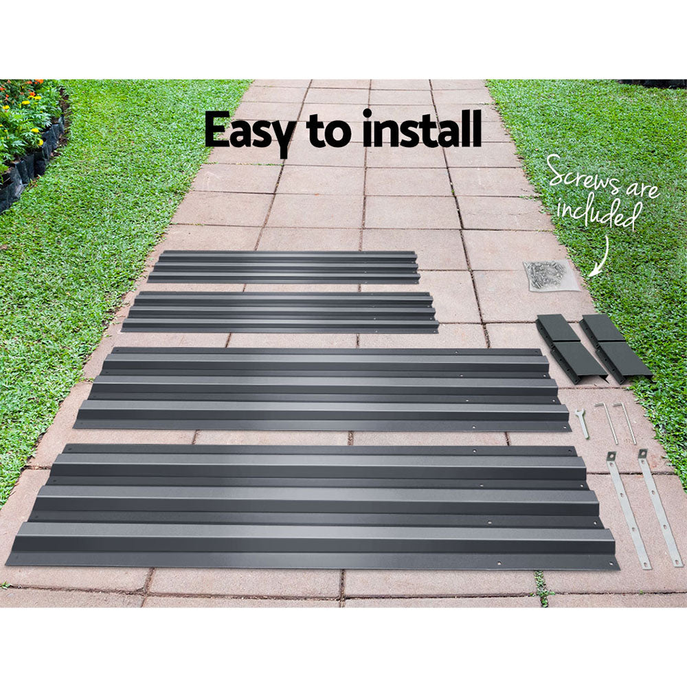 Green Fingers 150 x 90cm Galvanised Steel Garden Bed - Aliminium Grey-4