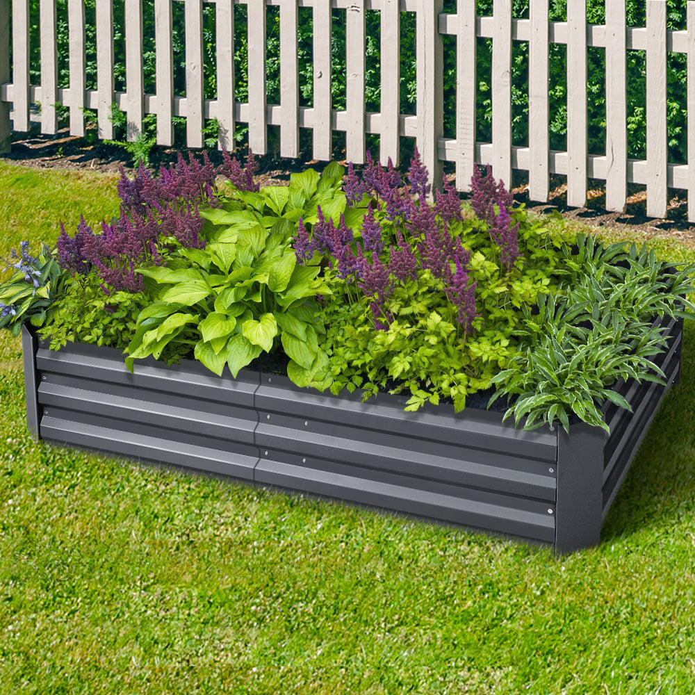 Green Fingers 150 x 90cm Galvanised Steel Garden Bed - Aliminium Grey-7