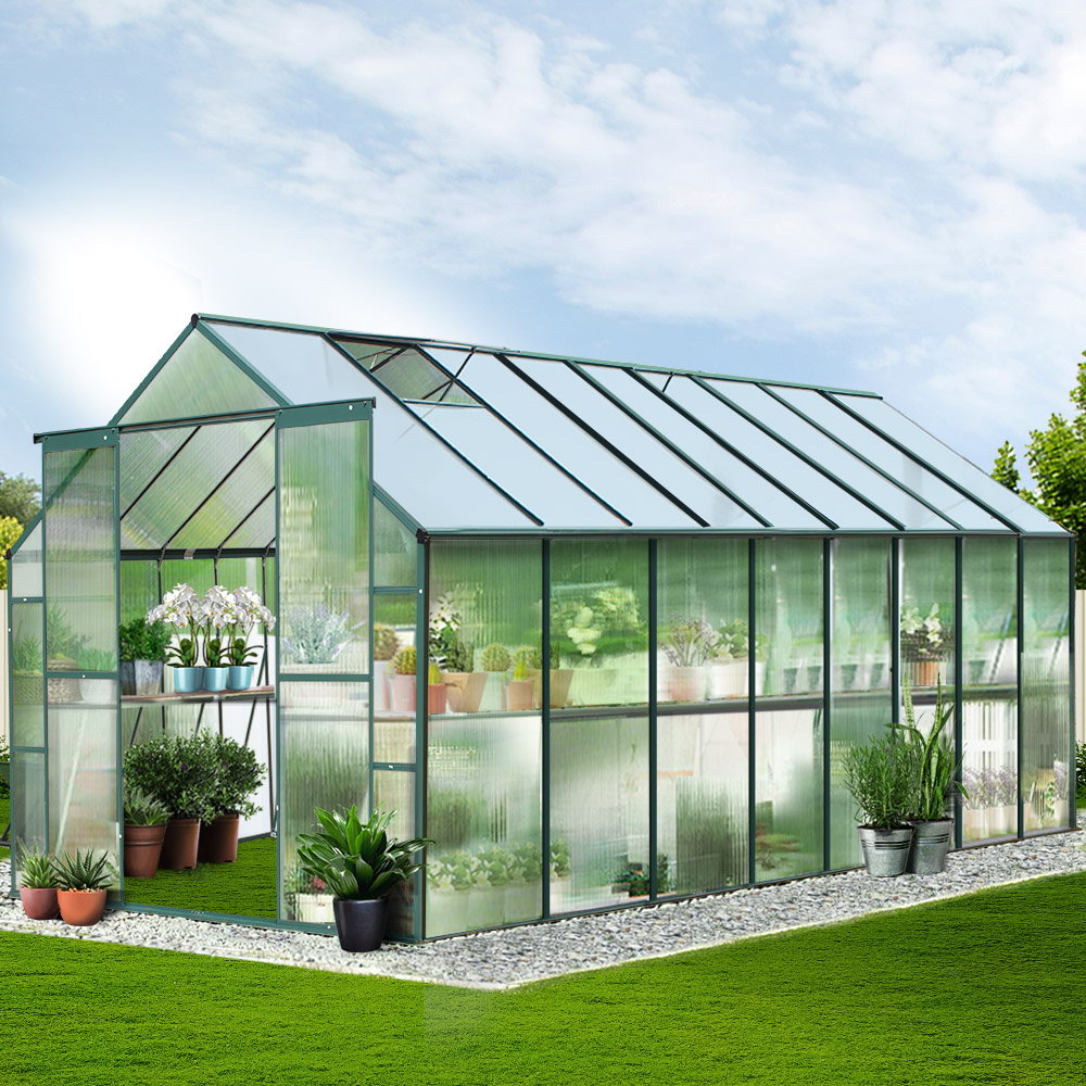 Greenfingers Aluminium Greenhouse Polycarbonate Green House Garden Shed 5.1x2.44M-7