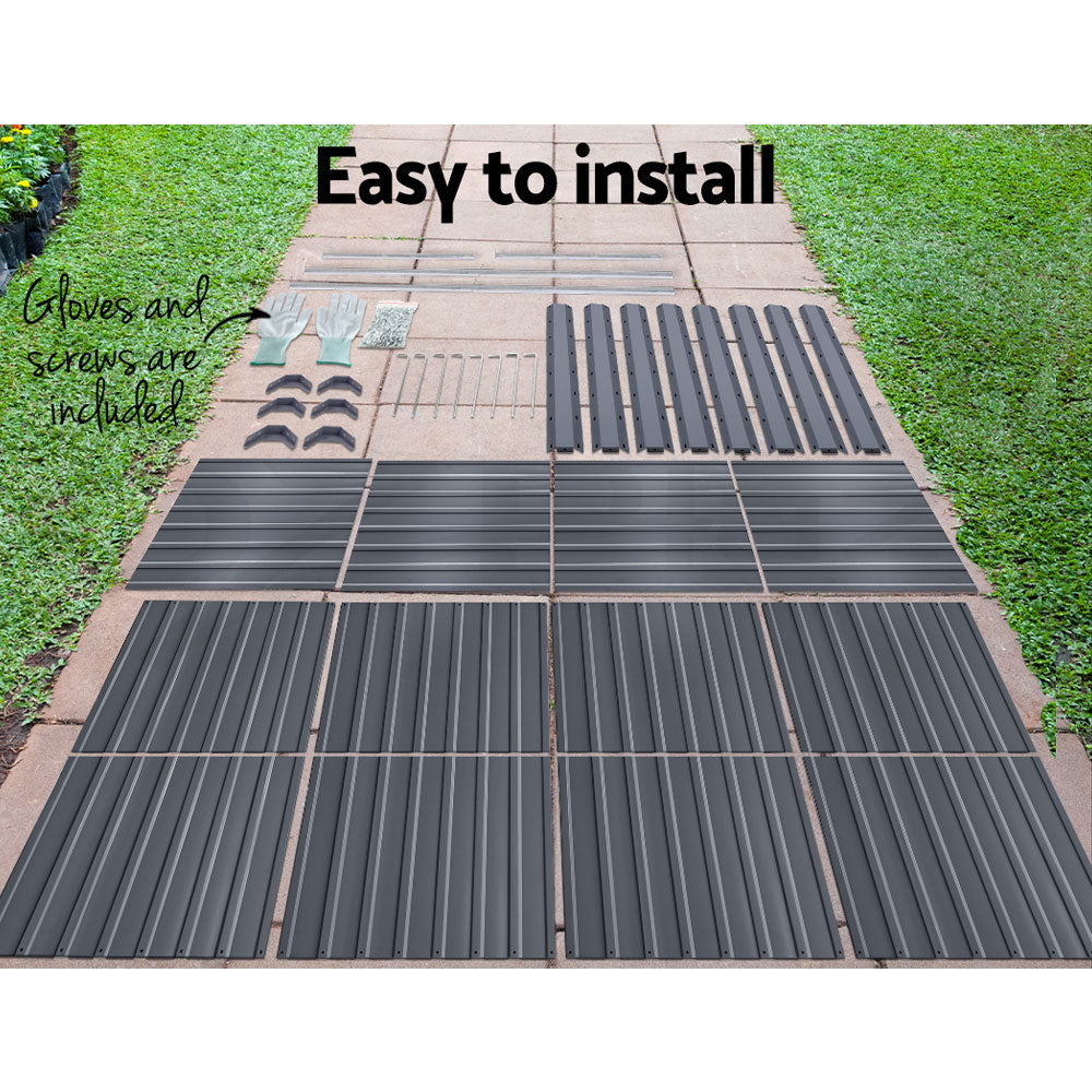 Greenfingers Garden Bed 240X80X77CM Galvanised Raised Steel Instant Planter 2N1-6