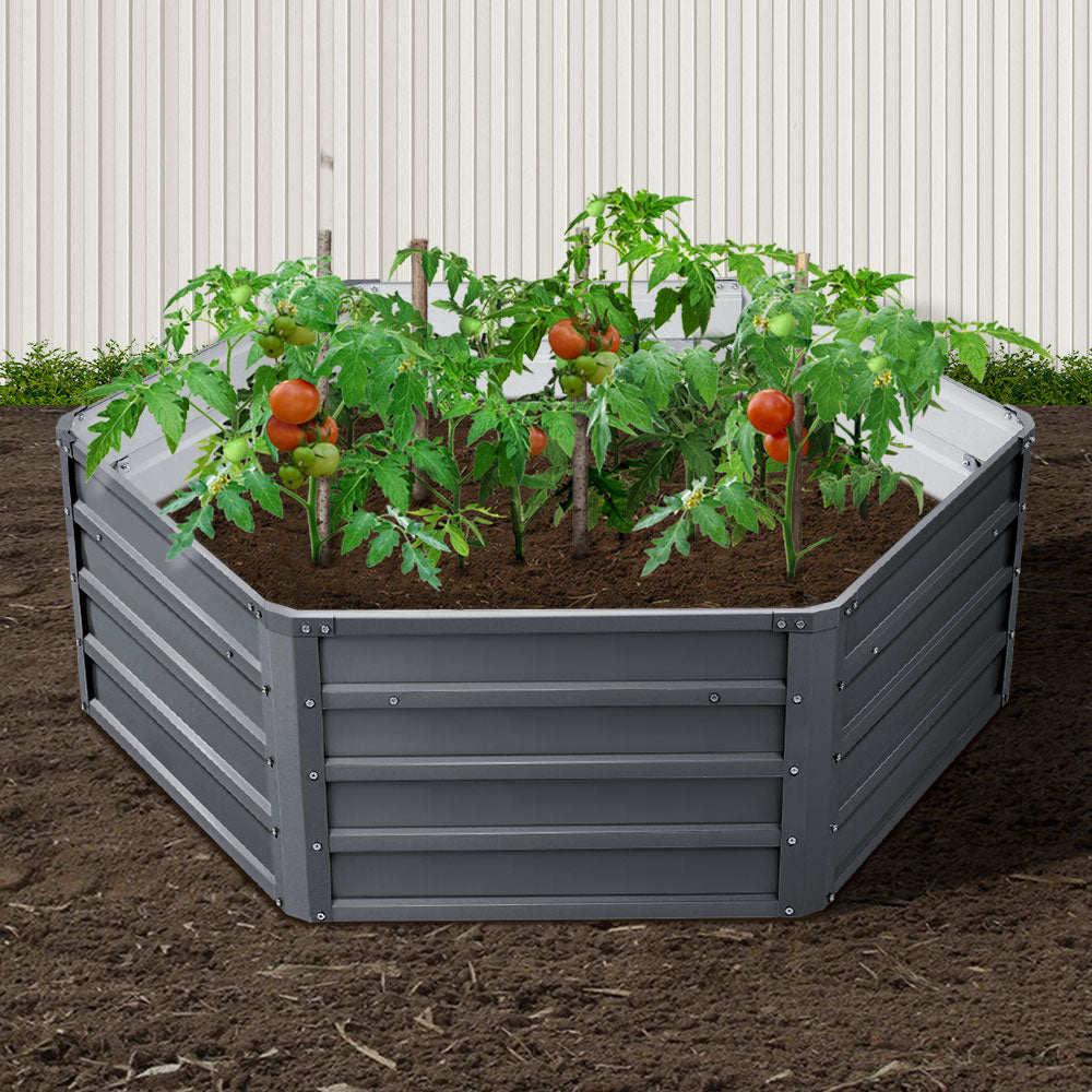 Greenfingers Garden Bed 2PCS 130X130X46CM Galvanised Steel Raised Planter-7