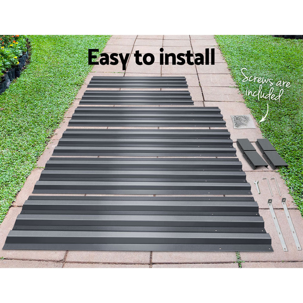Greenfingers Garden Bed 2PCS 210X90X30cm Galvanised Steel Raised Planter-4