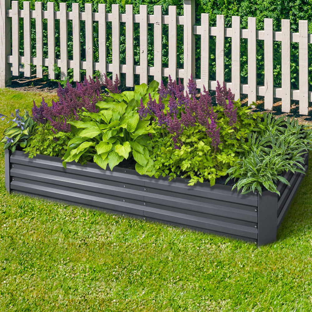 Greenfingers Garden Bed 2PCS 210X90X30cm Galvanised Steel Raised Planter-7