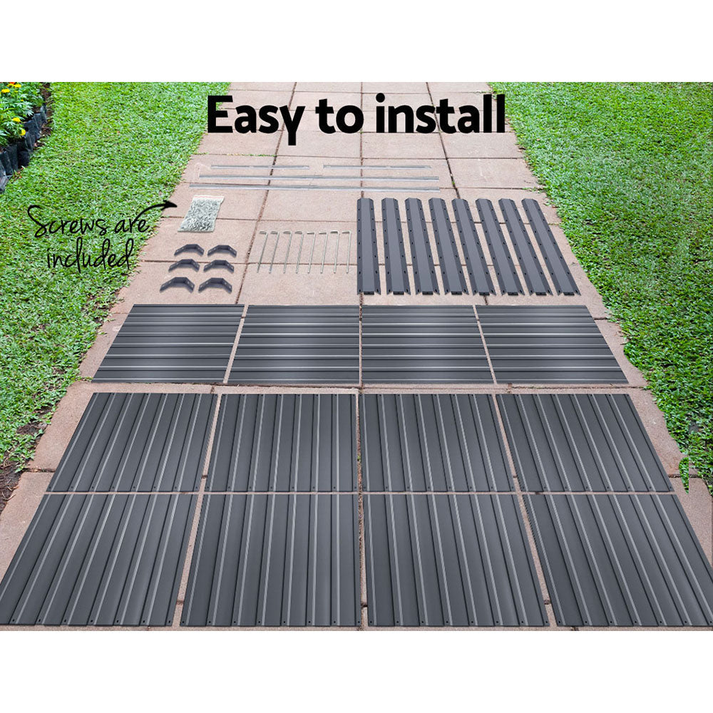Greenfingers Garden Bed 320 x 80 x 77cm Galvanised Steel Raised Planter 2N1-5