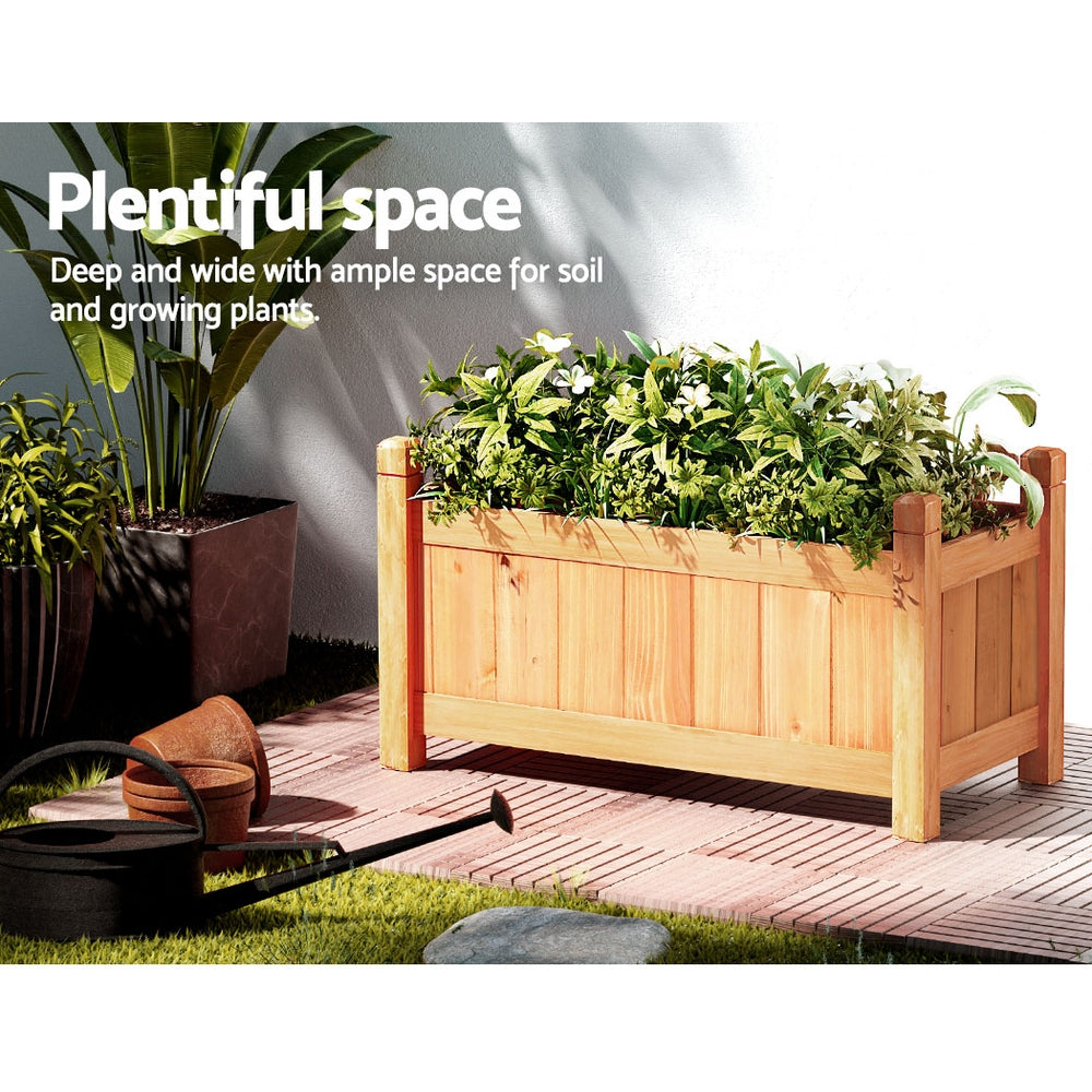 Greenfingers Garden Bed Raised Wooden Planter Box Vegetables 60x30x33cm-5