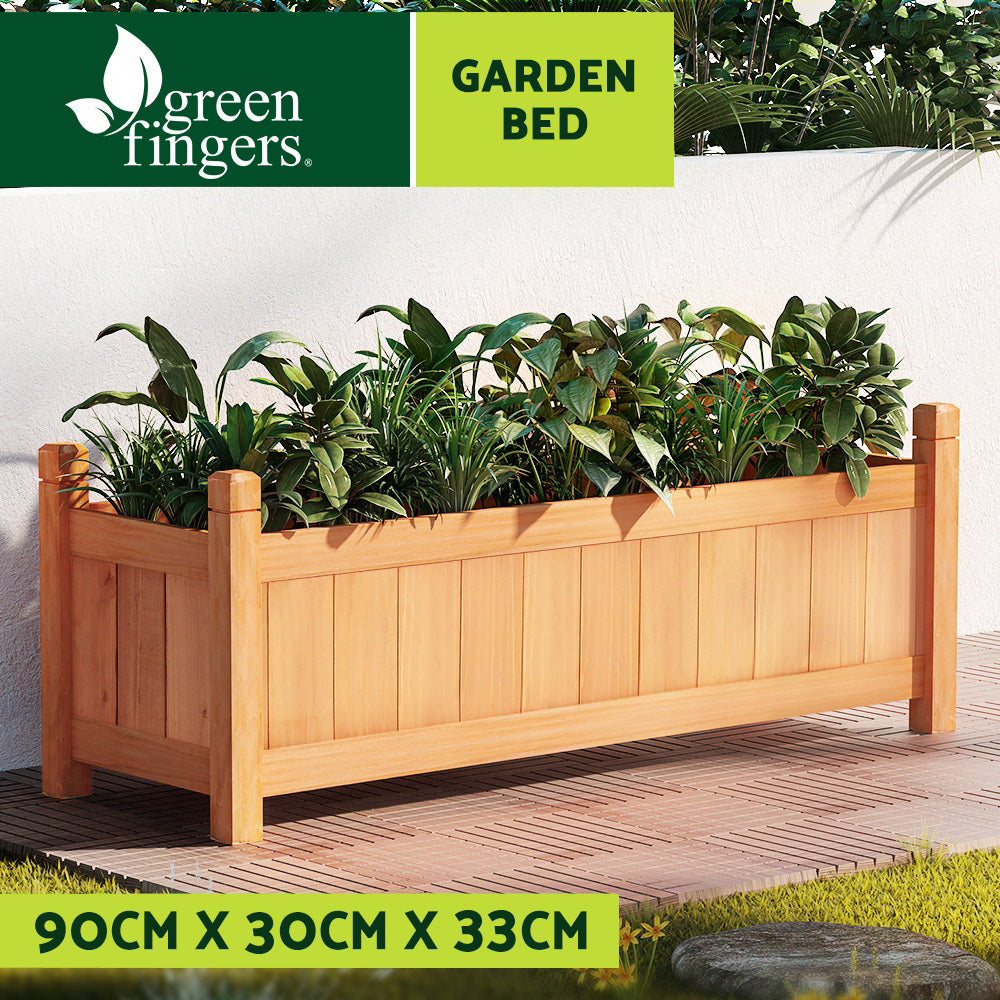 Greenfingers Garden Bed Raised Wooden Planter Outdoor Box Vegetables 90x30x33cm-3