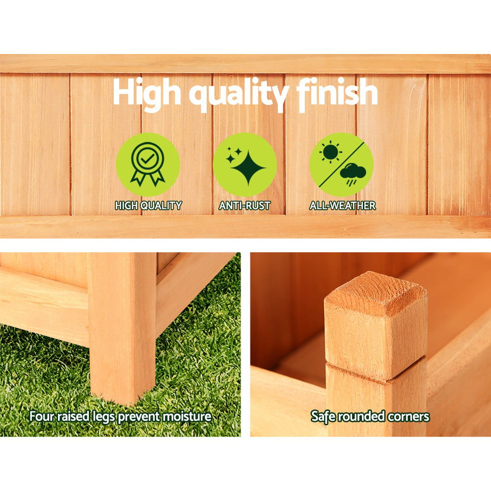 Greenfingers Garden Bed Raised Wooden Planter Outdoor Box Vegetables 90x30x33cm-5