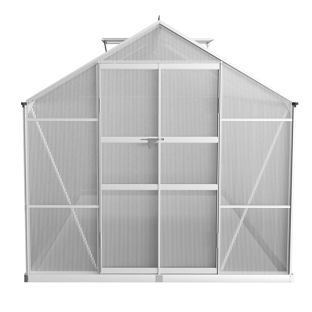 Greenfingers Greenhouse Aluminium Green House Garden Shed Polycarbonate 4.1x2.5M-2