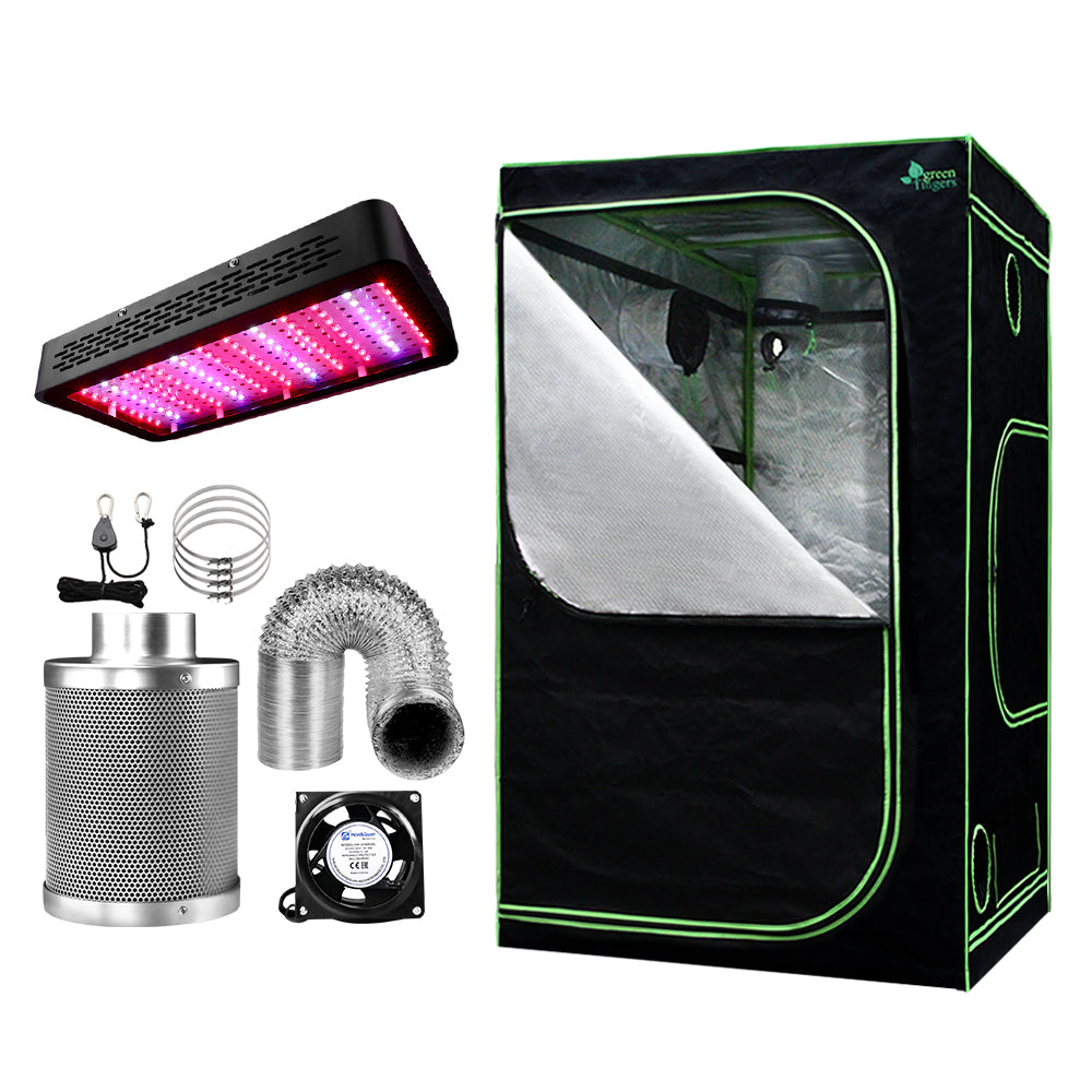 Greenfingers Grow Tent 1200W LED Grow Light 120X120X200cm Mylar 6" Ventilation-0