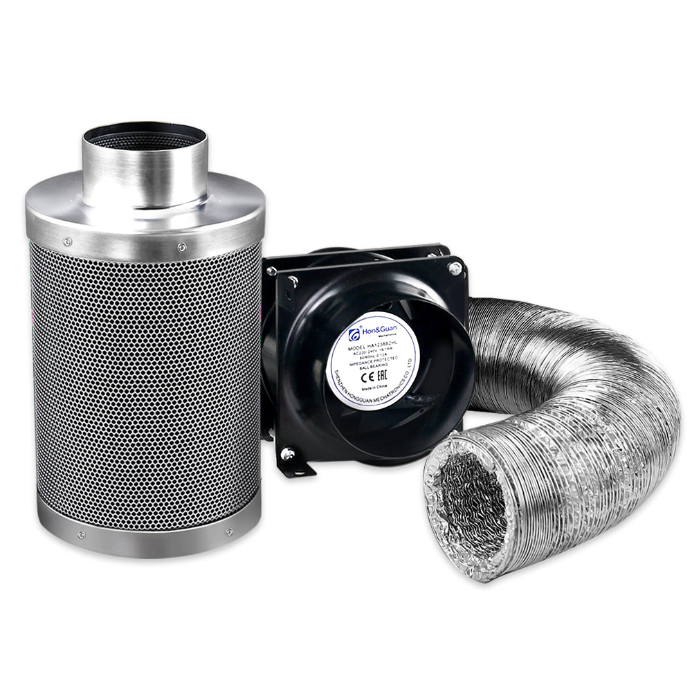 Greenfingers Hydroponics Grow Tent Ventilation Kit Vent Fan Carbon Filter Duct Ducting 4 inch-2