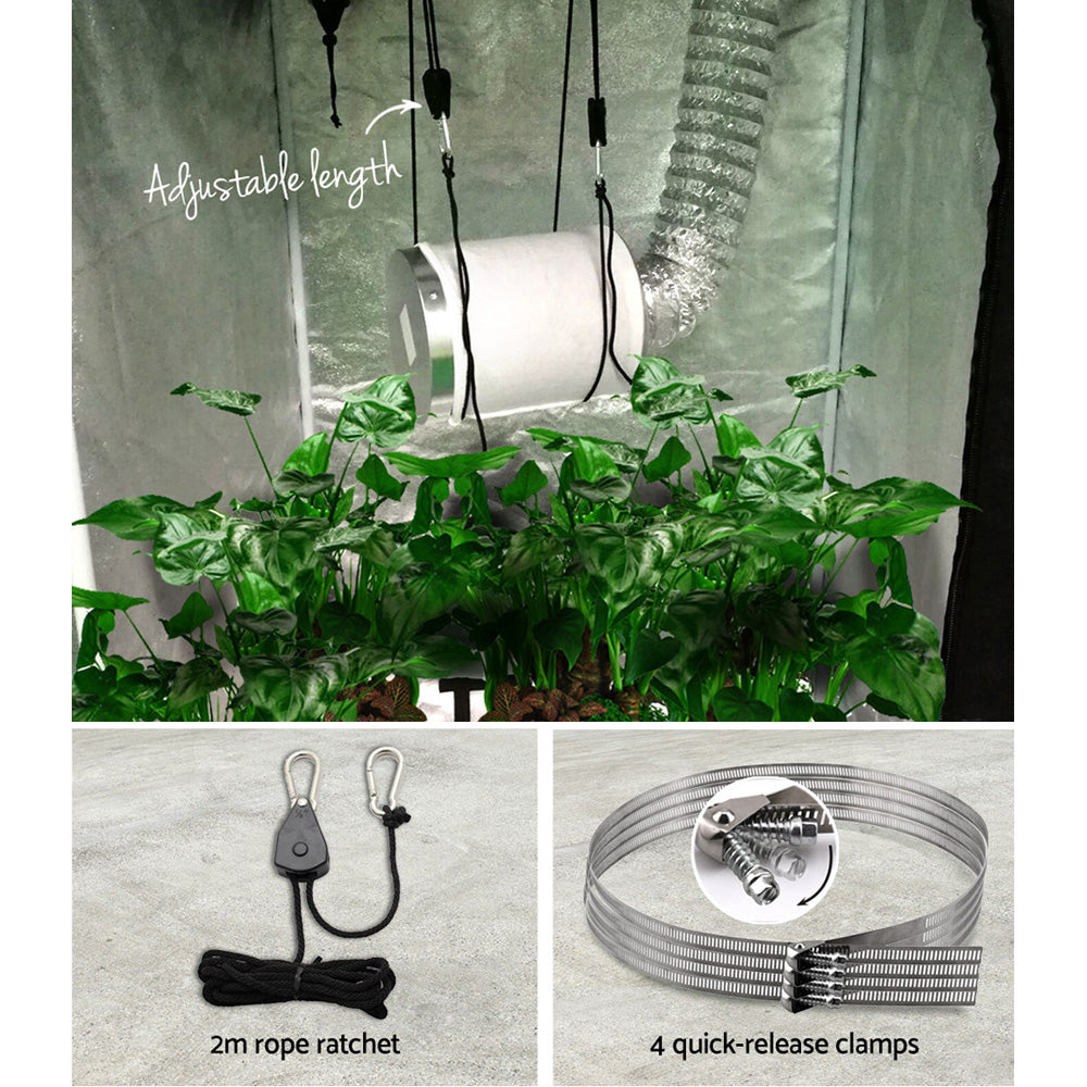 Greenfingers Hydroponics Grow Tent Ventilation Kit Vent Fan Carbon Filter Duct Ducting 4 inch-5