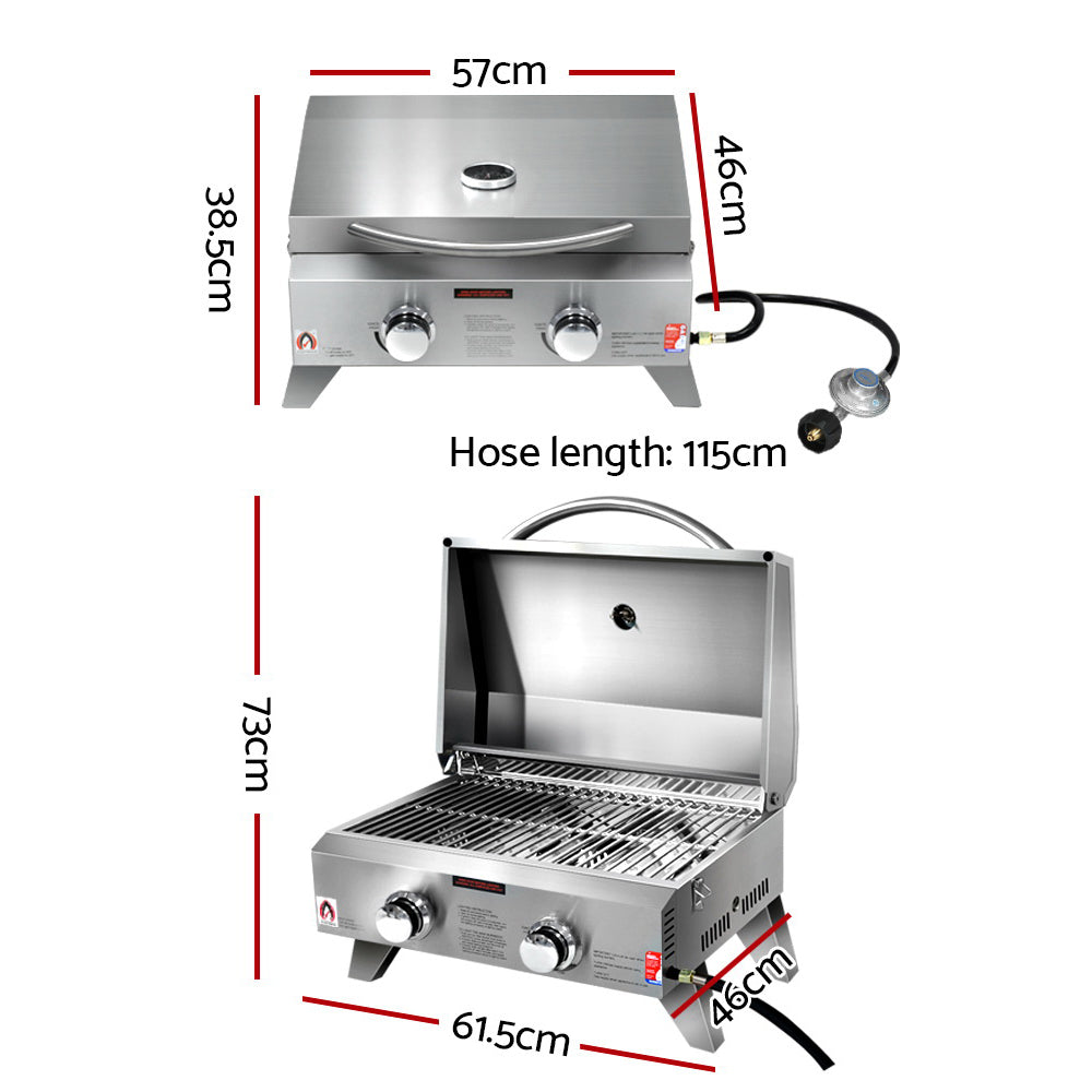 Grillz Portable 2 Burner Gas BBQ-1