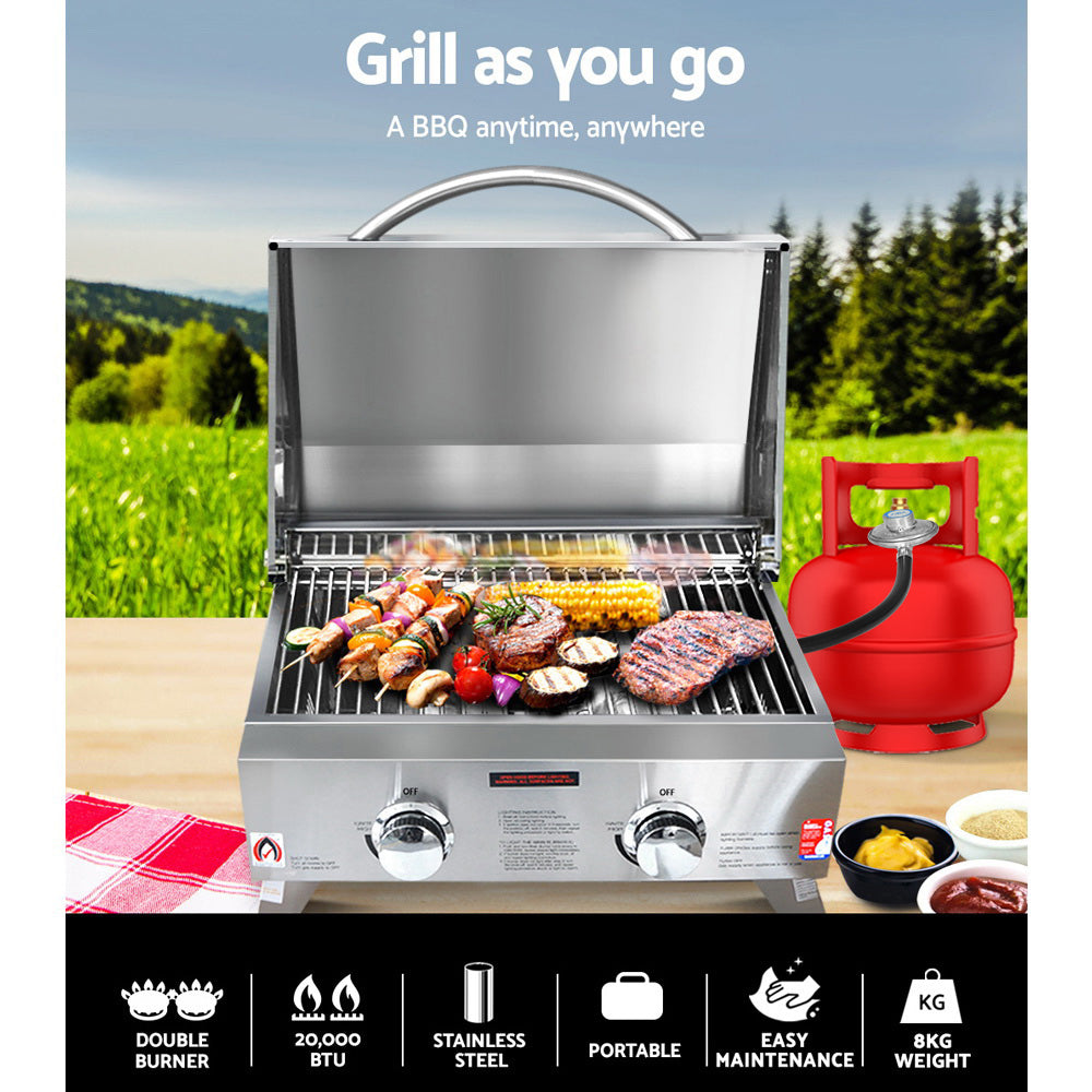 Grillz Portable 2 Burner Gas BBQ-2