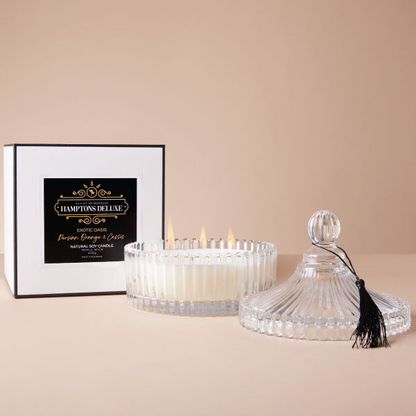 Hamptons Deluxe Large Candle - Exotic Oasis - Persian Orange and Cassis-3
