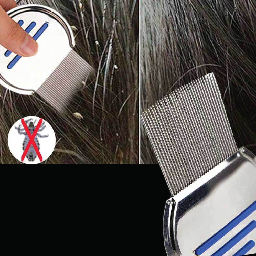 Head Lice Hair Comb - Stainless Steel - Nits Egg Flea Removal-4