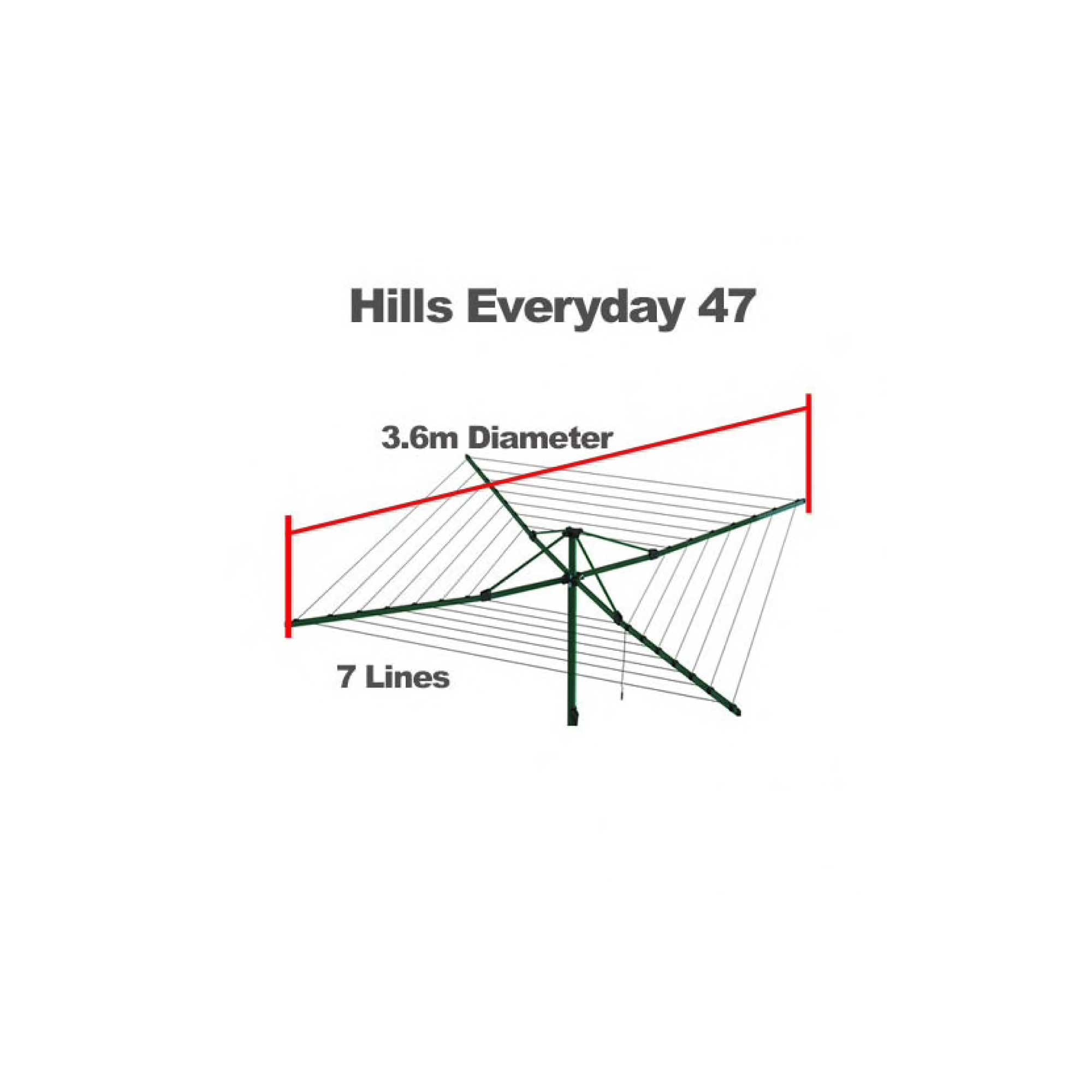 Hills Everyday Rotary 47 Clothesline 47m Hoist Norfolk Pine Washing Clothes Line-7