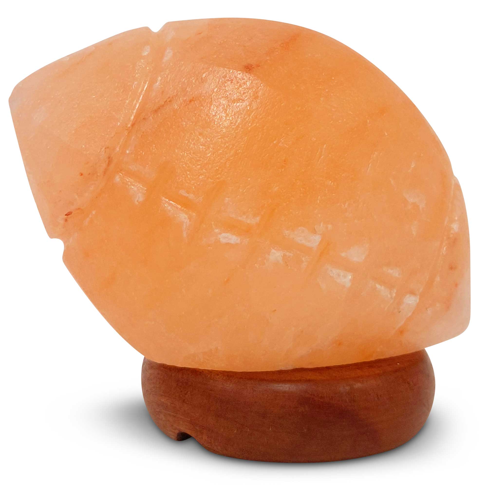 Himalayan Pink Salt Lamp - 12V 12W Rugby Footy Ball Shape Carved Crystal Rock-0