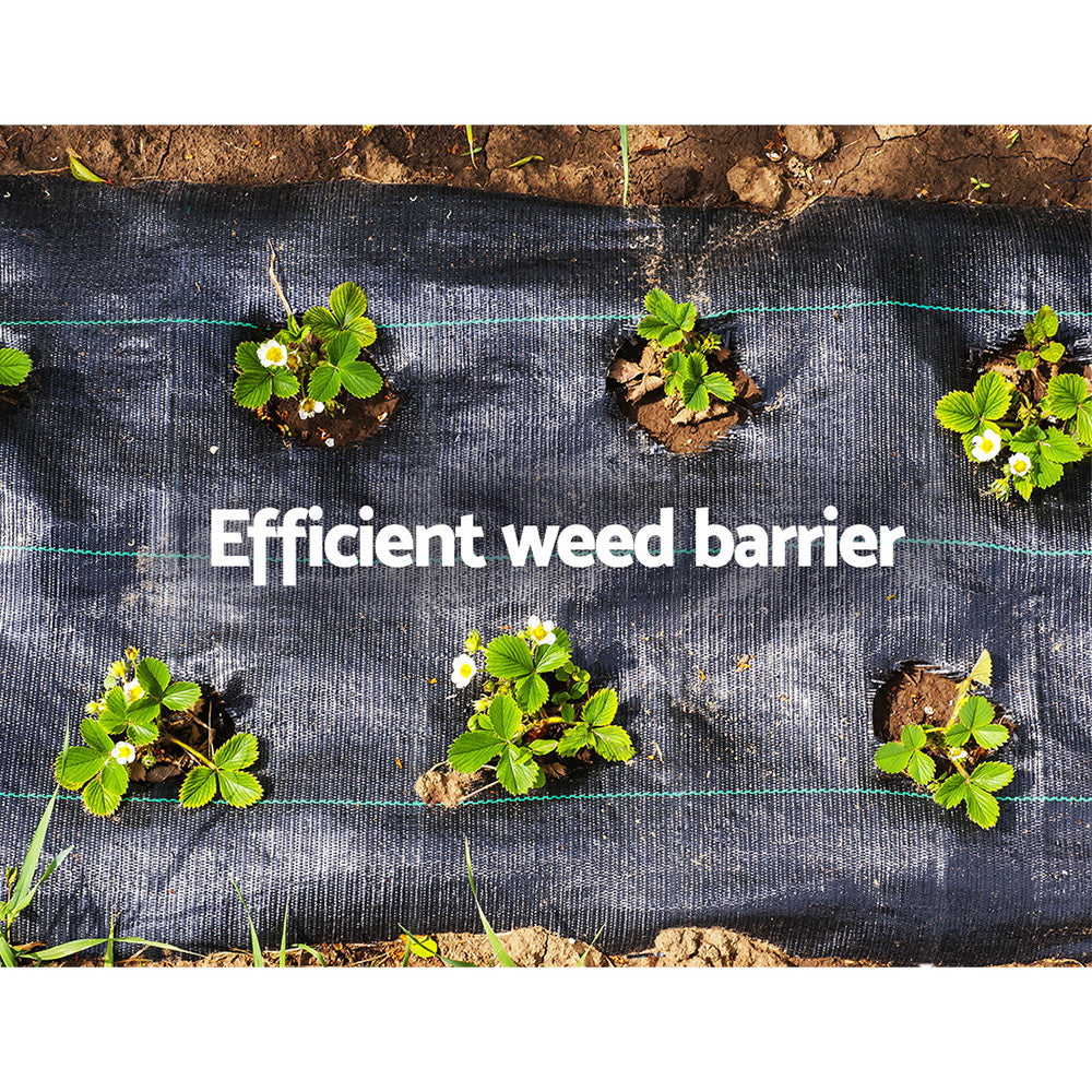 Instahut 1.83m X 100m Weedmat Weed Control Mat Woven Fabric Gardening Plant PE-5