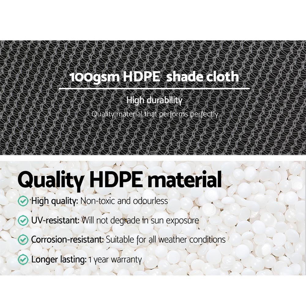 Instahut 3.66x10m 50% UV Shade Cloth Shadecloth Sail Garden Mesh Roll Outdoor White-4