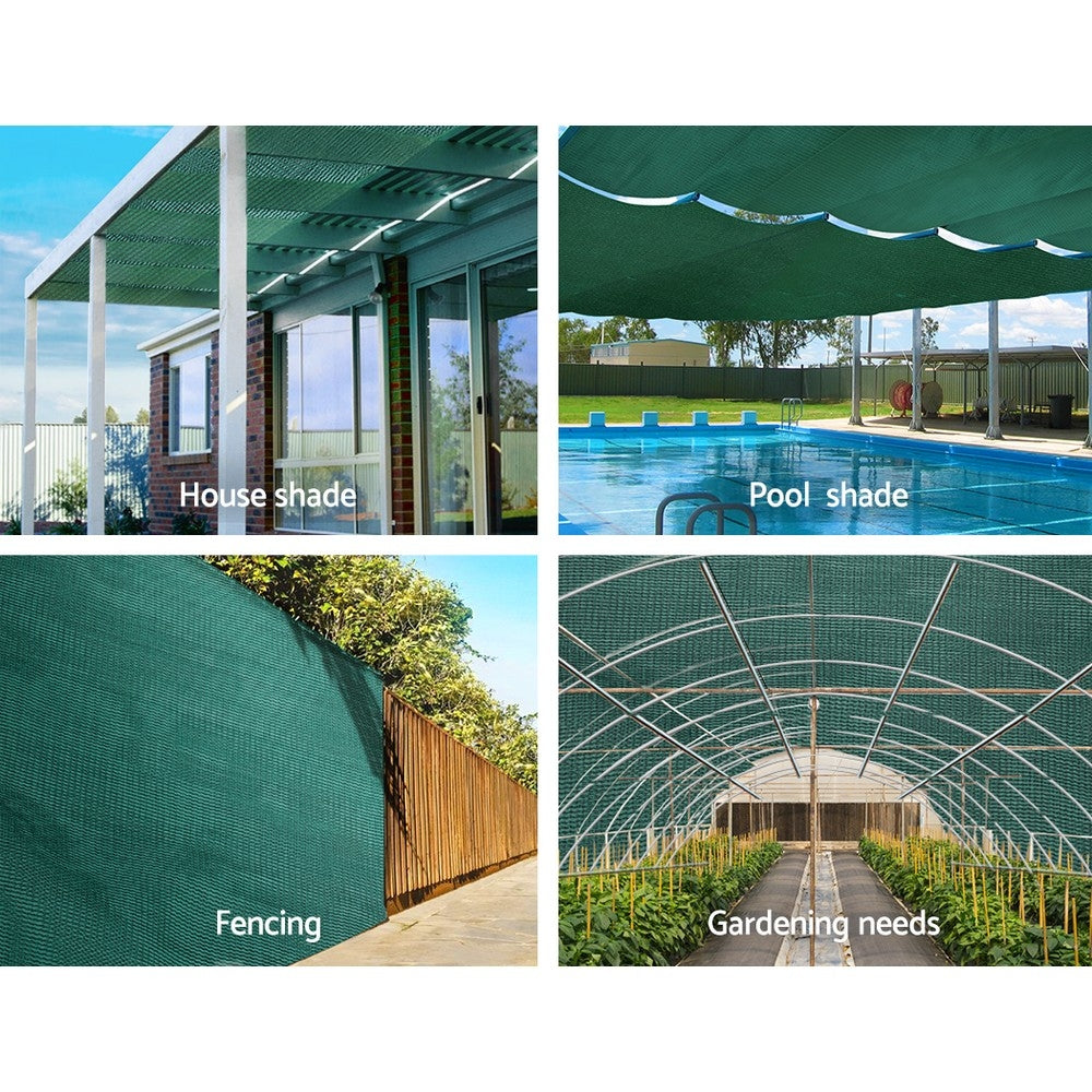 Instahut 3.66x30m 30% UV Shade Cloth Shadecloth Sail Garden Mesh Roll Outdoor Green-3