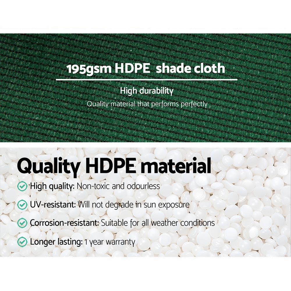 Instahut 90% Sun Shade Cloth Shadecloth Sail Roll Mesh 3.66x10m 195gsm Green-4