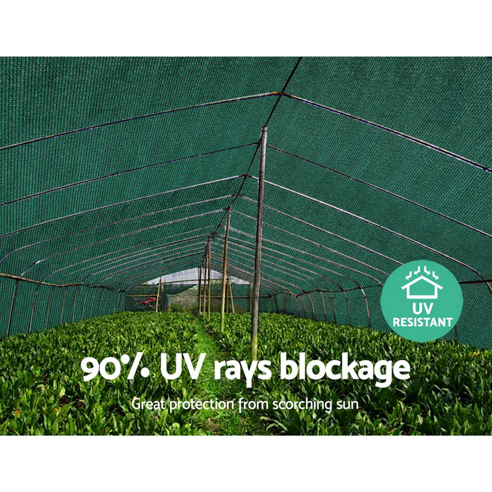Instahut 90% Sun Shade Cloth Shadecloth Sail Roll Mesh 3.66x10m 195gsm Green-5