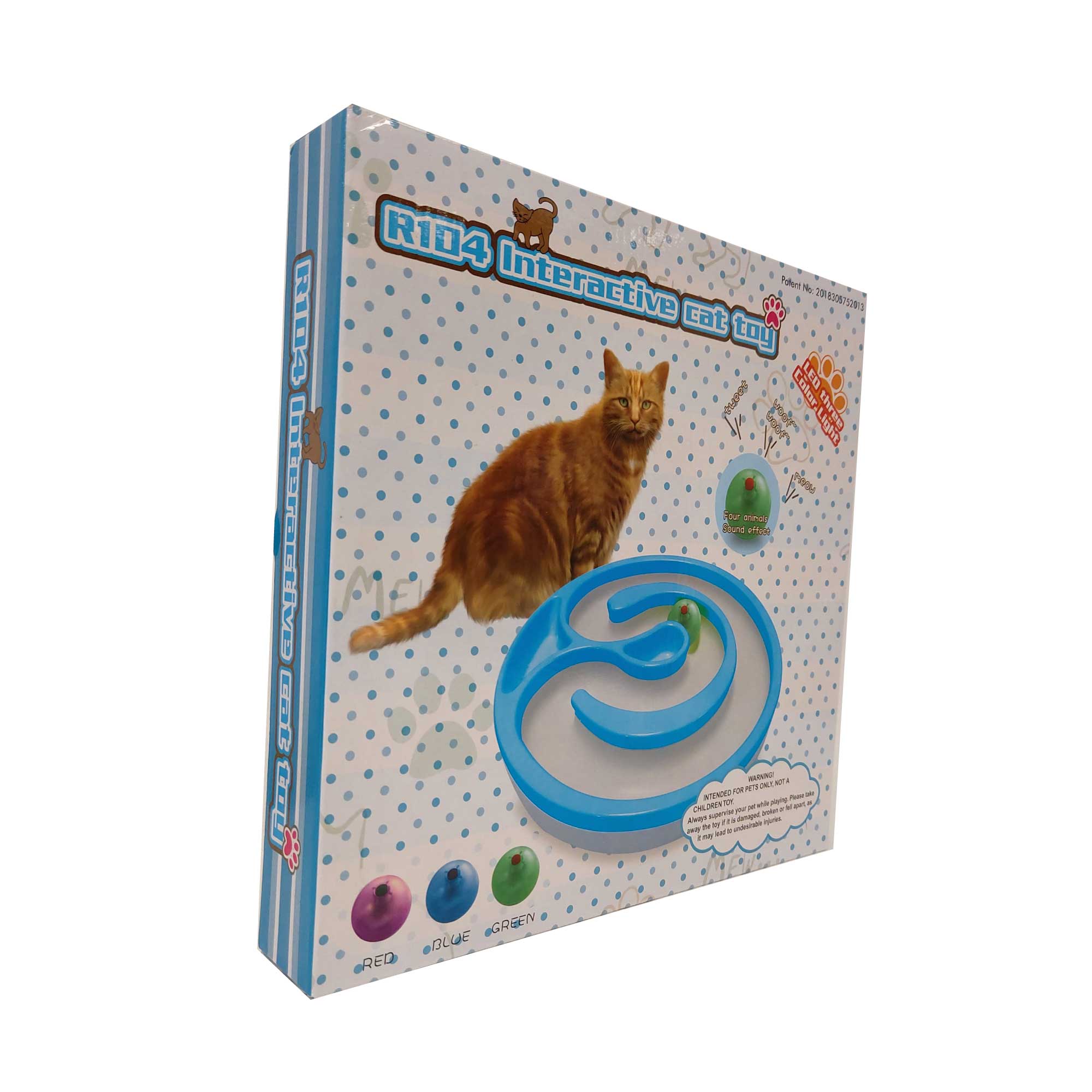 Interactive Cat Track Circle with LED Sound Light Rolling Ball - Chase Play Toy-2