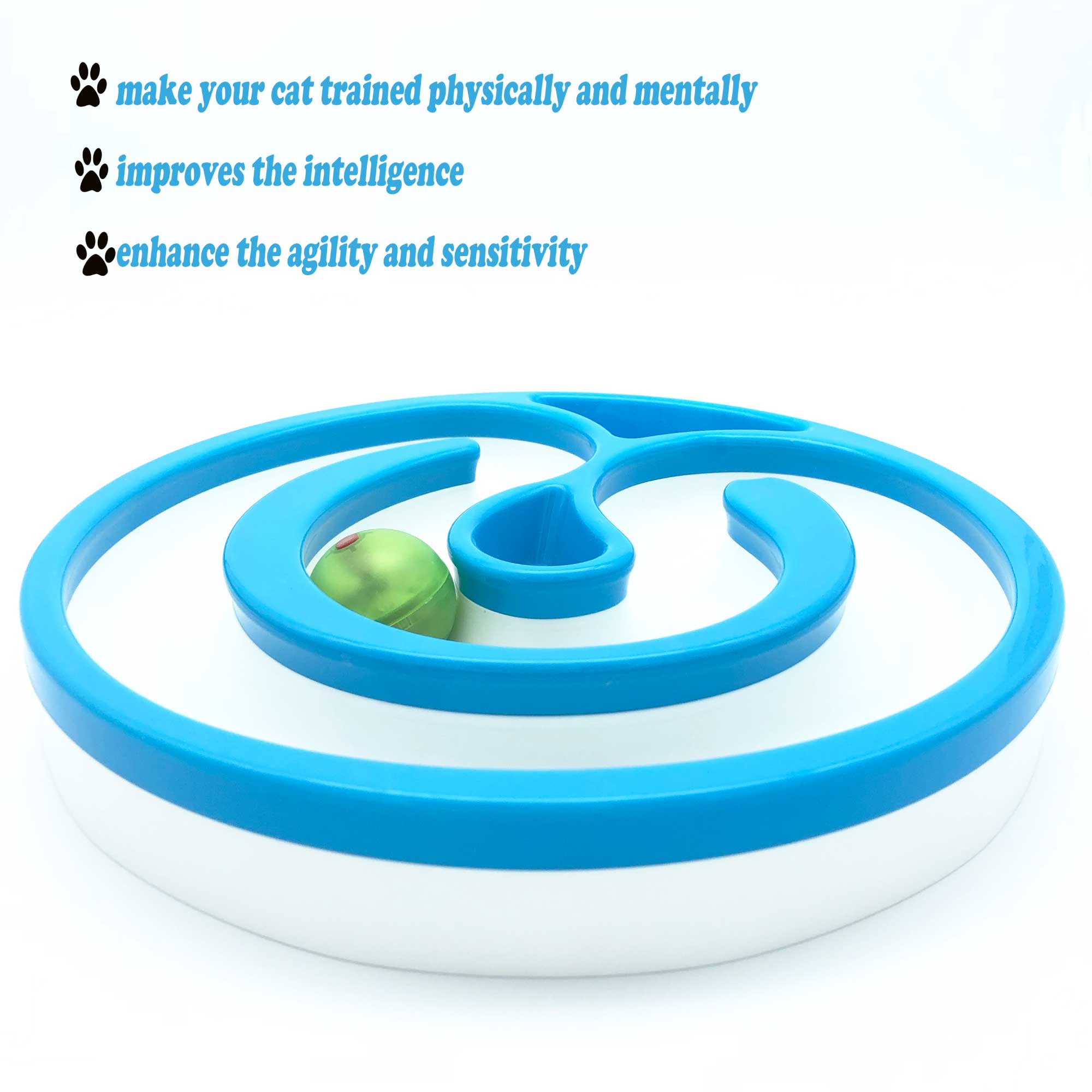 Interactive Cat Track Circle with LED Sound Light Rolling Ball - Chase Play Toy-3