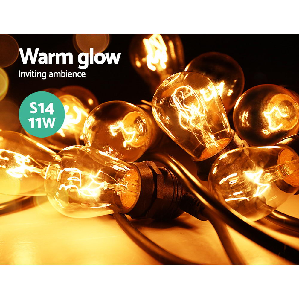 Jingle Jollys 56m Festoon String Lights Christmas Bulbs Party Wedding Garden Party-3