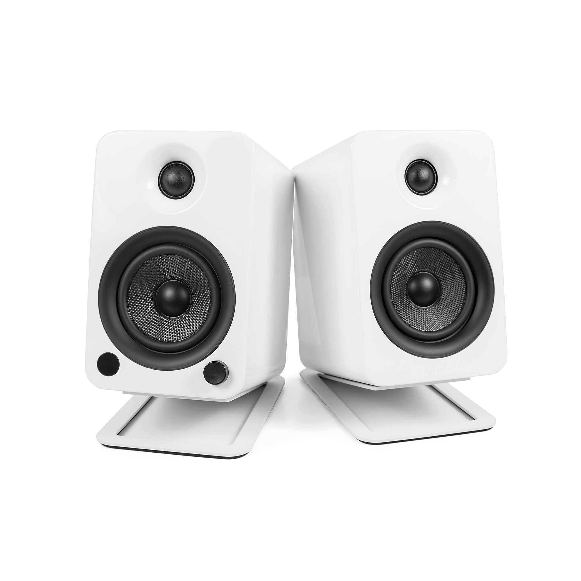 Kanto S4W Angled Desktop Speaker Stands for Midsize Speakers - Pair, White-5