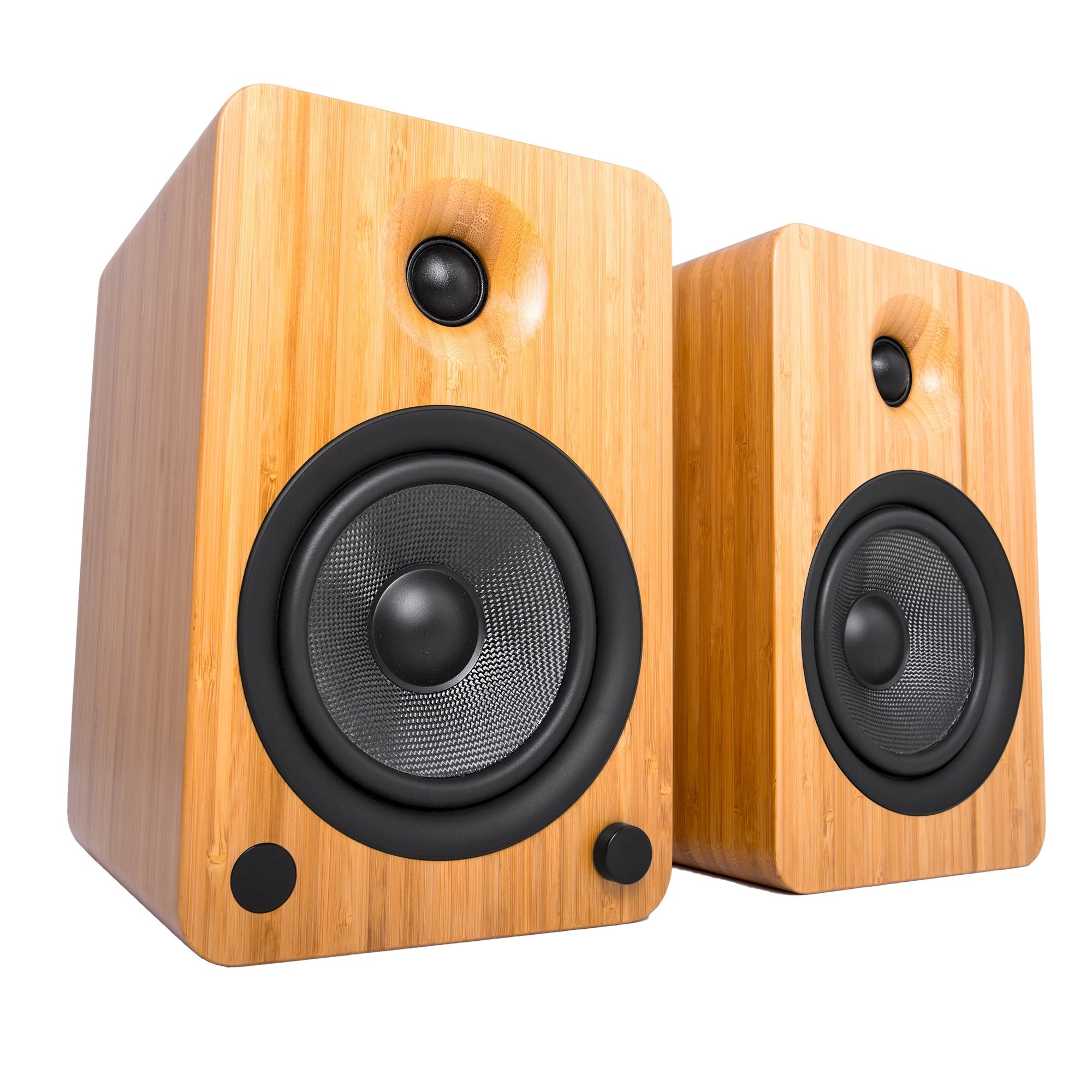 Kanto YU6 200W Powered Bookshelf Speakers with Bluetooth® and Phono Preamp - Pair, Bamboo-2