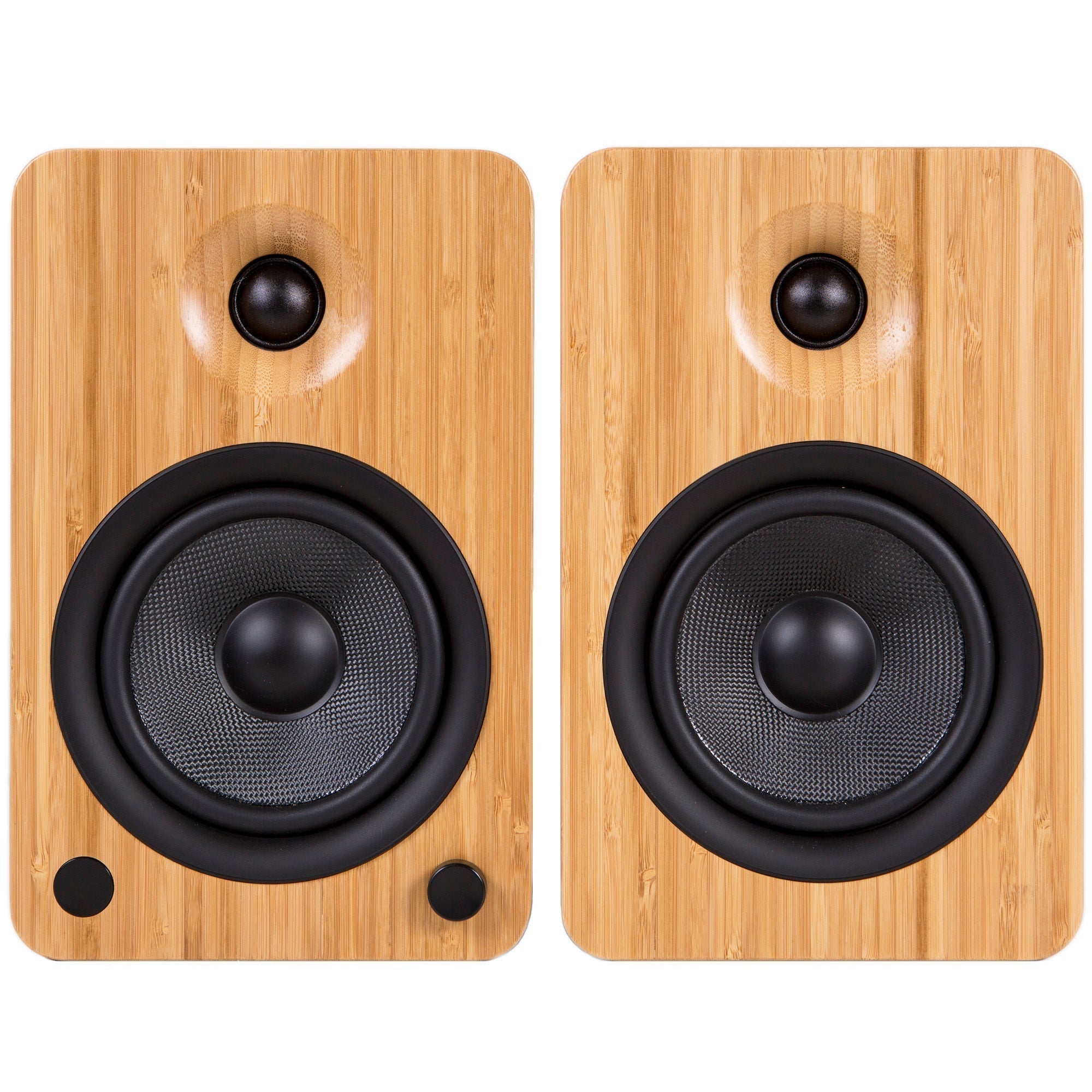 Kanto YU6 200W Powered Bookshelf Speakers with Bluetooth® and Phono Preamp - Pair, Bamboo-3