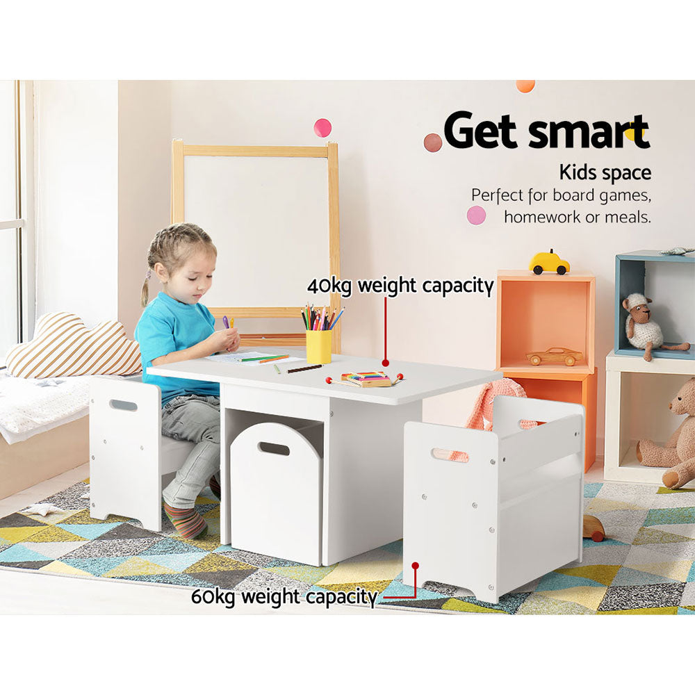 Keezi Kids Multi-function Table and Chair Hidden Storage Box Toy Activity Desk-4